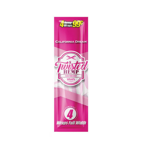 Twisted Hemp California Dream Blunt Wraps Pack Front View on White Background