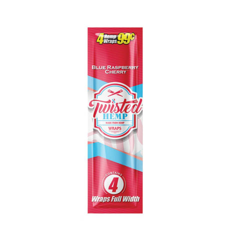 Twisted Hemp Blunt Wraps in Blue Raspberry Cherry, hemp-made, flavor-infused, front view