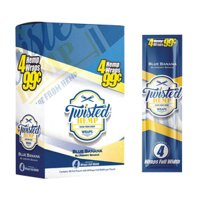 Twisted Hemp Original Blue Banana Flavored Hemp Wraps, 15 Pack Front View