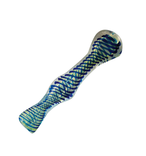 Twisted Taster Chillum Pipe, 4" Borosilicate Glass, Portable Design, Angled Side View