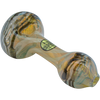 LA Pipes Twisty Cane Spoon Glass Pipe in Black, Side View on Seamless White Background