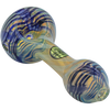LA Pipes Twisty Cane Spoon Glass Pipe in Blue, Side View, Borosilicate Glass, USA Made