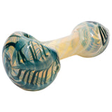 LA Pipes Twisty Cane Spoon Glass Pipe in Assorted Colors, Side View on White Background