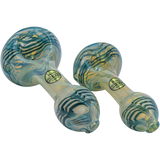 LA Pipes Twisty Cane Spoon Glass Pipes in Assorted Colors, Borosilicate, Side View