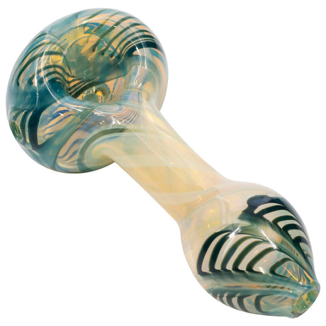 LA Pipes Twisty Cane Spoon Glass Pipe in Assorted Colors, Large Size, Borosilicate