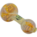 LA Pipes Twisty Cane Spoon Glass Pipe in Ivory, Side View on White Background, Borosilicate Glass