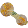 LA Pipes Twisty Cane Spoon Glass Pipe in Ivory, Side View on White Background, Borosilicate Glass