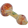 LA Pipes Twisty Cane Spoon Glass Pipe in Red, Side View, Borosilicate Glass, USA Made