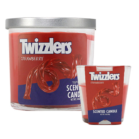 Twizzlers Strawberry Scented Candle in two sizes, soy wax blend, fun novelty home decor
