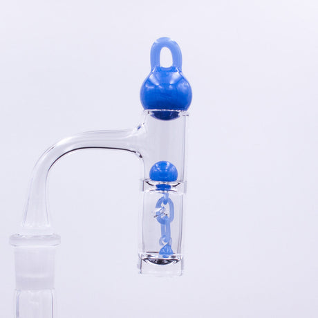 Blue Two Piece Terp Chain Slurper Set for Dab Rigs - Clear Glass with Blue Accents