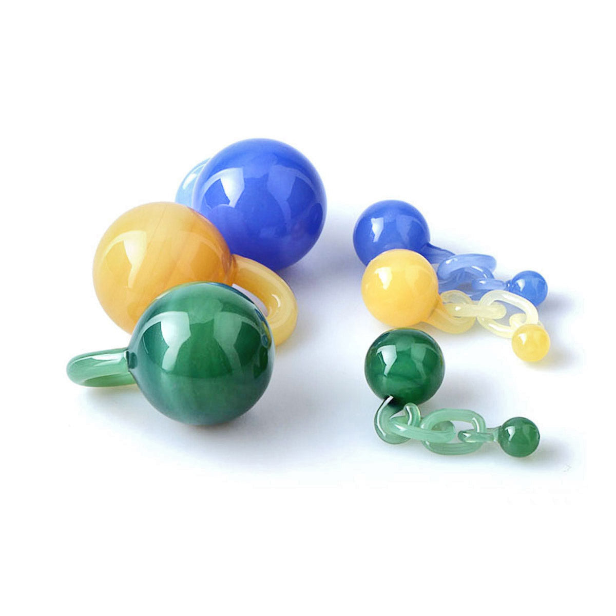 Two Piece Terp Chain Slurper Set in vibrant colors, perfect for dab rigs, front view on white background
