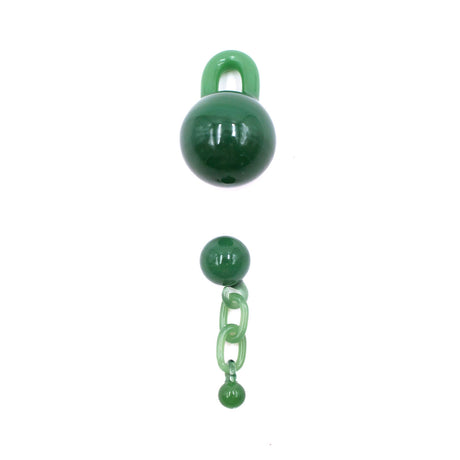Two Piece Terp Chain Slurper Set in green, front view on white background, ideal for dab rigs
