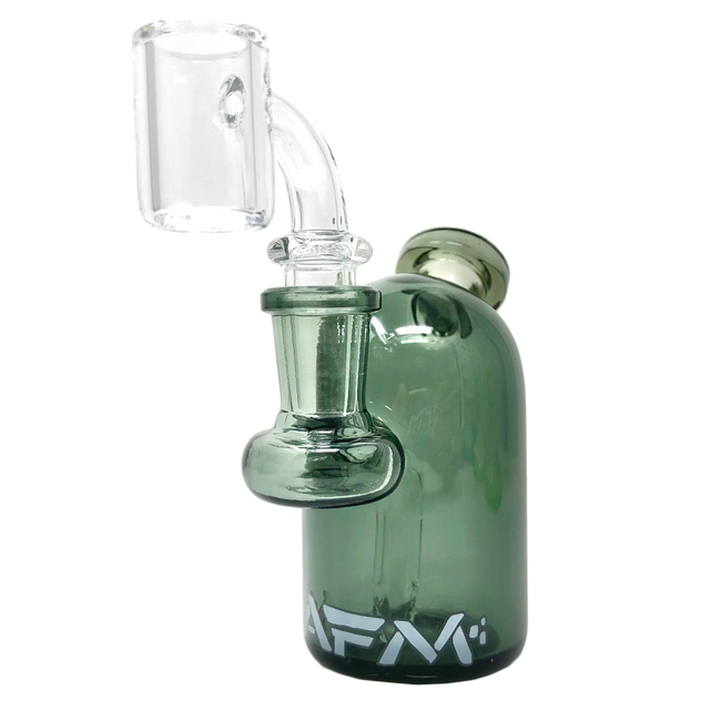 AFM 4" Bullet Mini Dab Rig with Banger, 14mm Female Joint, Borosilicate Glass, Side View