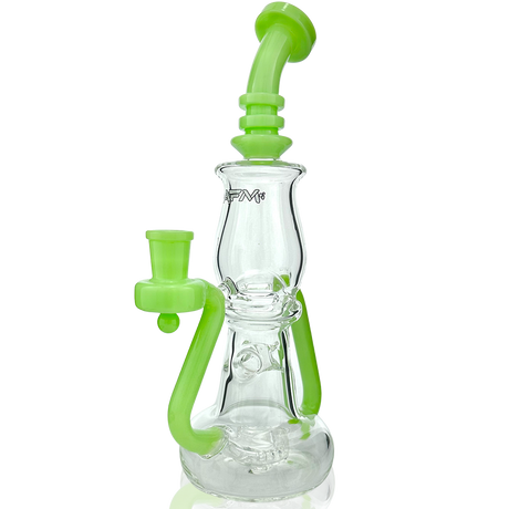 9.5" AFM Nebula Glass Recycler Dab Rig with 14mm Female Joint and Colored Accents