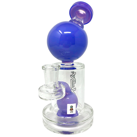 8" AFM Bubble Head Glass Dab Rig with Showerhead Perc and Bent Neck - Front View