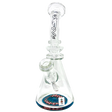 9" AFM Rastafari Clear Glass Beaker Bong with Bent Neck and 14mm Female Joint