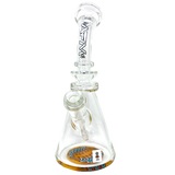 9" AFM Rastafari Clear Glass Beaker Bong with Colored Glass Accents - Front View