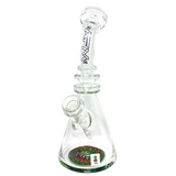 9" AFM Rastafari Beaker Bong with Bent Neck and Colored Glass Accents - Front View