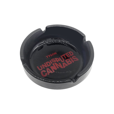 TYSON 2.0 Black Glass Ashtray - Top View with Undisputed Cannabis Design, Compact and Portable