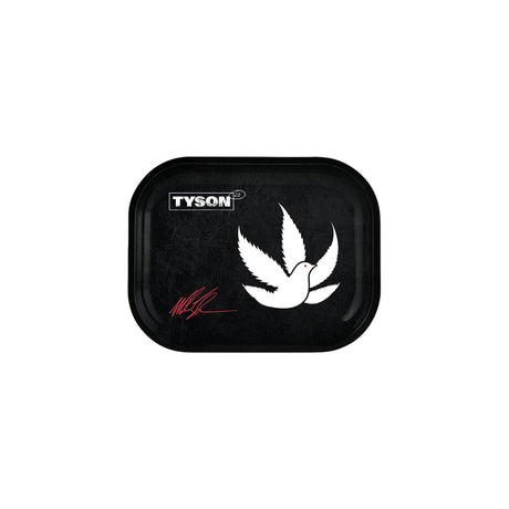 TYSON 2.0 Black Pigeon Metal Rolling Tray - Medium Size, Top View, For Dry Herbs