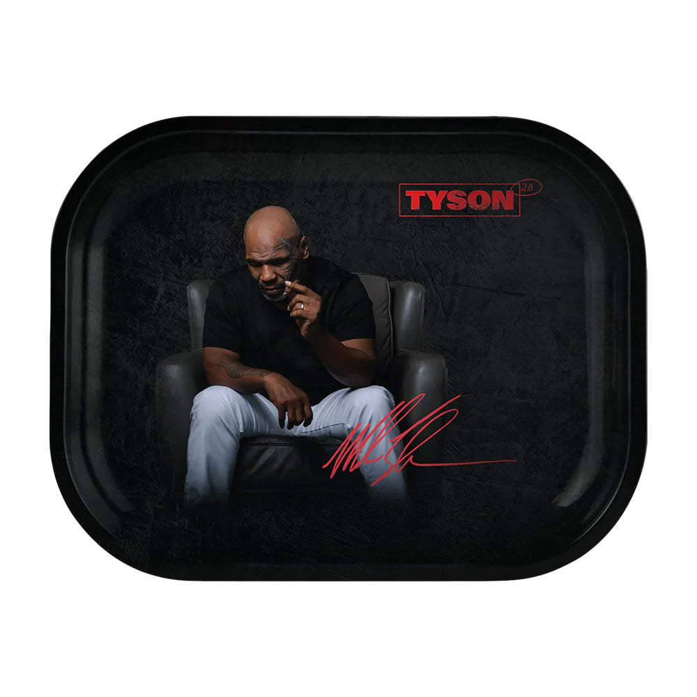 TYSON 2.0 black metal rolling tray featuring a novelty design with a relaxed pose - perfect for dry herbs