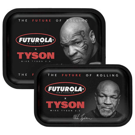 TYSON 2.0 x Futurola Metal Rolling Tray with Mike Tyson design, ideal for dry herbs