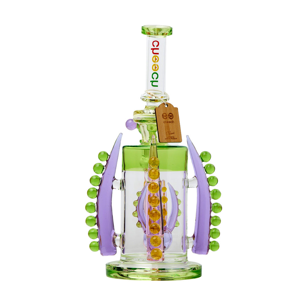 Cheech Glass 12" The Cheechs Speare Water Pipe with colorful accents, front view on white background