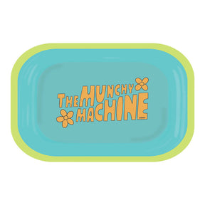Ugly House Giddy Munchy Machine Rolling Tray in Blue, Fun Novelty Design, 10.6" x 6.3" Top View