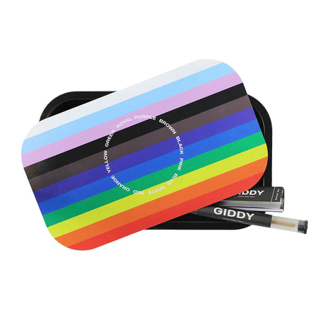 Ugly House Giddy Rolling Tray Bundle in Rainbow with Cones and Lighter