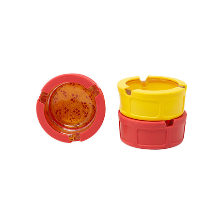 Ugly House Silicone & Glass Ashtrays in Munchies Design, 3" Size, 6 Pack Display, Front View