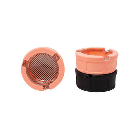 Ugly House Silicone & Glass Ashtray in Pink and Black, 'I'd Hit That' Design, Compact and Portable, 6 Pack Display