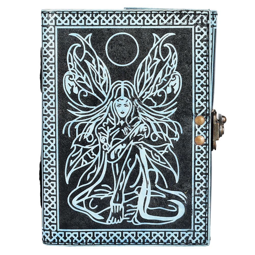 Under The Blue Fairy Moon Embossed Leather Journal | 5" x 7"