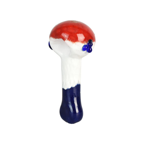 Unusual USA Bubble Spoon Pipe, Borosilicate Glass, Patriotic Design - Front View