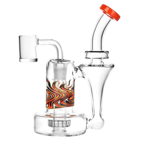 Up In Smoke Wig Wag Recycler Dab Rig with Showerhead Percolator, 14mm Female Joint, Front View