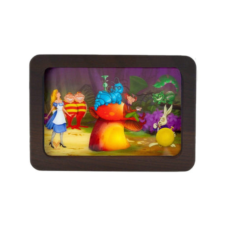 V Syndicate High-Def Wood Rollin' Tray with Alice in Wonderland Design - Medium Size