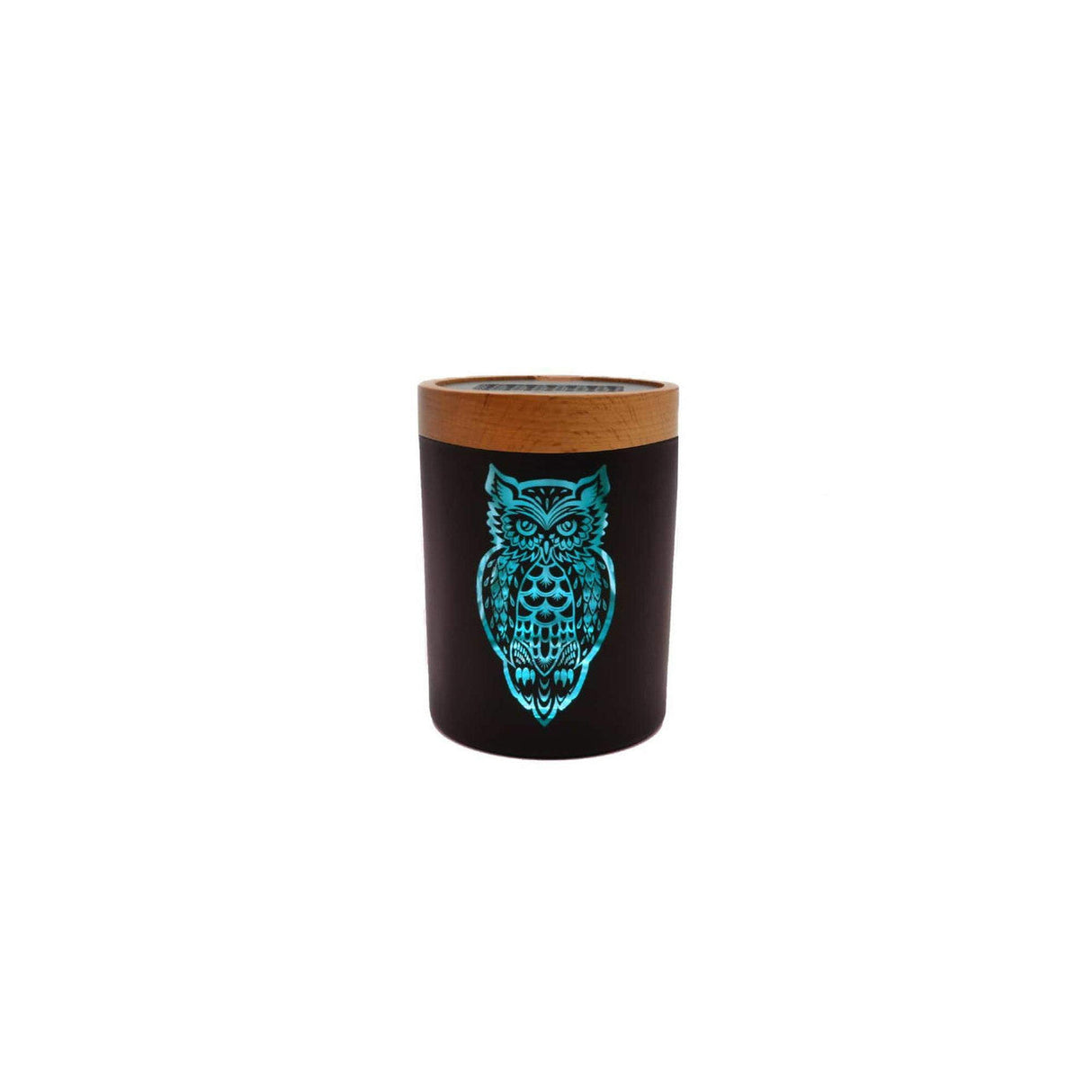 V Syndicate Smart Stash Jar Medium Owllusion Turquoise - Front View on White Background