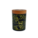 V Syndicate Smart Stash Jar Medium in THC Elemental Yellow with Wood Lid - Front View