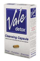 Vale Detox Cleansing Capsule box front view, compact and portable design, made in USA