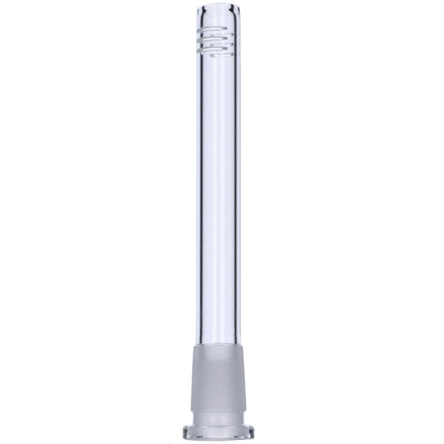 Valiant 4.5" Downstem, 14mm to 18mm, clear borosilicate glass, front view on white background