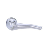 Valiant Glass Spoon Pipe - 4" Bent Stem, Clear Borosilicate Glass, Portable Design