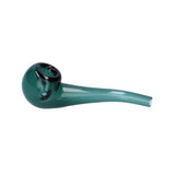Valiant Glass Spoon Pipe in Teal - 4" Bent Stem Design for Dry Herbs, Side View