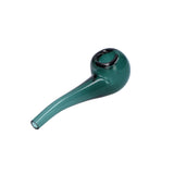 Valiant Glass Spoon Pipe - 4" Teal Bent Stem, Borosilicate, Compact Design