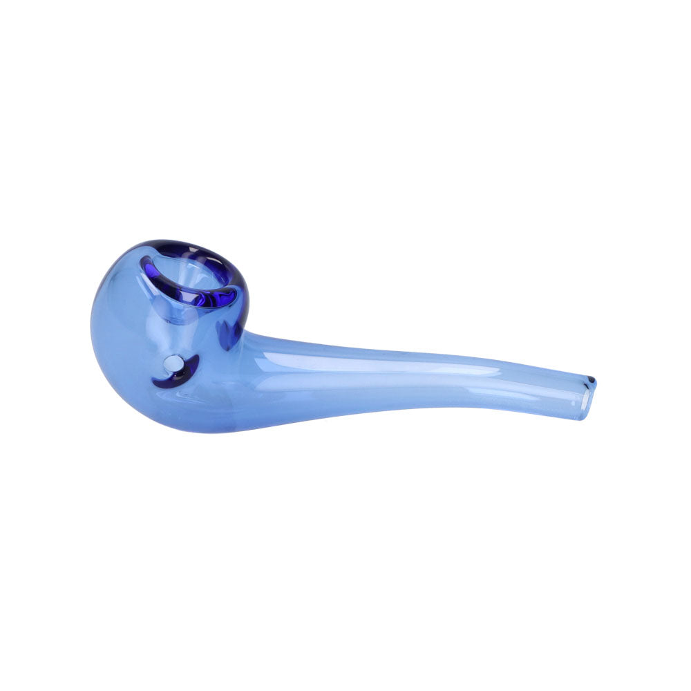 Valiant Glass Spoon Pipe in Teal - 4" Bent Stem Portable Design for Dry Herbs