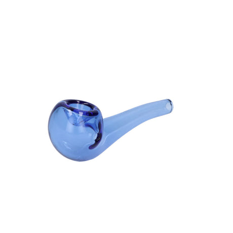 Valiant Glass Spoon Pipe in Navy - 4" Bent Stem, Portable Design for Dry Herbs, Side View