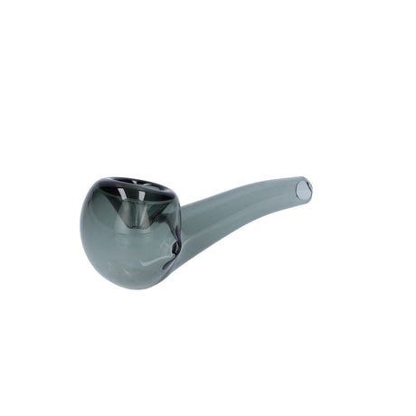Valiant Glass Spoon Pipe in Smoke - 4" Bent Stem Design, Portable Borosilicate Glass, Side View