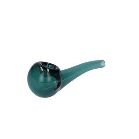 Valiant Glass Spoon Pipe in Teal - 4" Bent Stem Borosilicate Glass - Side View