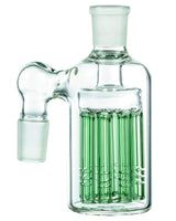 Valiant's 8-Arm Percolator Ashcatcher, 90° 18mm Male, Clear Glass, Side View