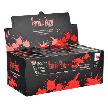 Vampire Blood Incense Sticks 15g display box with 12 packs, front view on white background