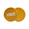 Vibes 2-Piece Grinder in Gold, Compact Aluminum Design, 2.5" Size for Dry Herbs, Top View