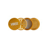 Vibes 4-Piece Compact Aluminum Grinder in Gold, 2.5" Size, Portable Design for Dry Herbs - Top View
